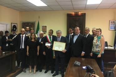 Antonio Tajani Presidente del Parlamento Europeo cittadino onorario di Pratola Serra