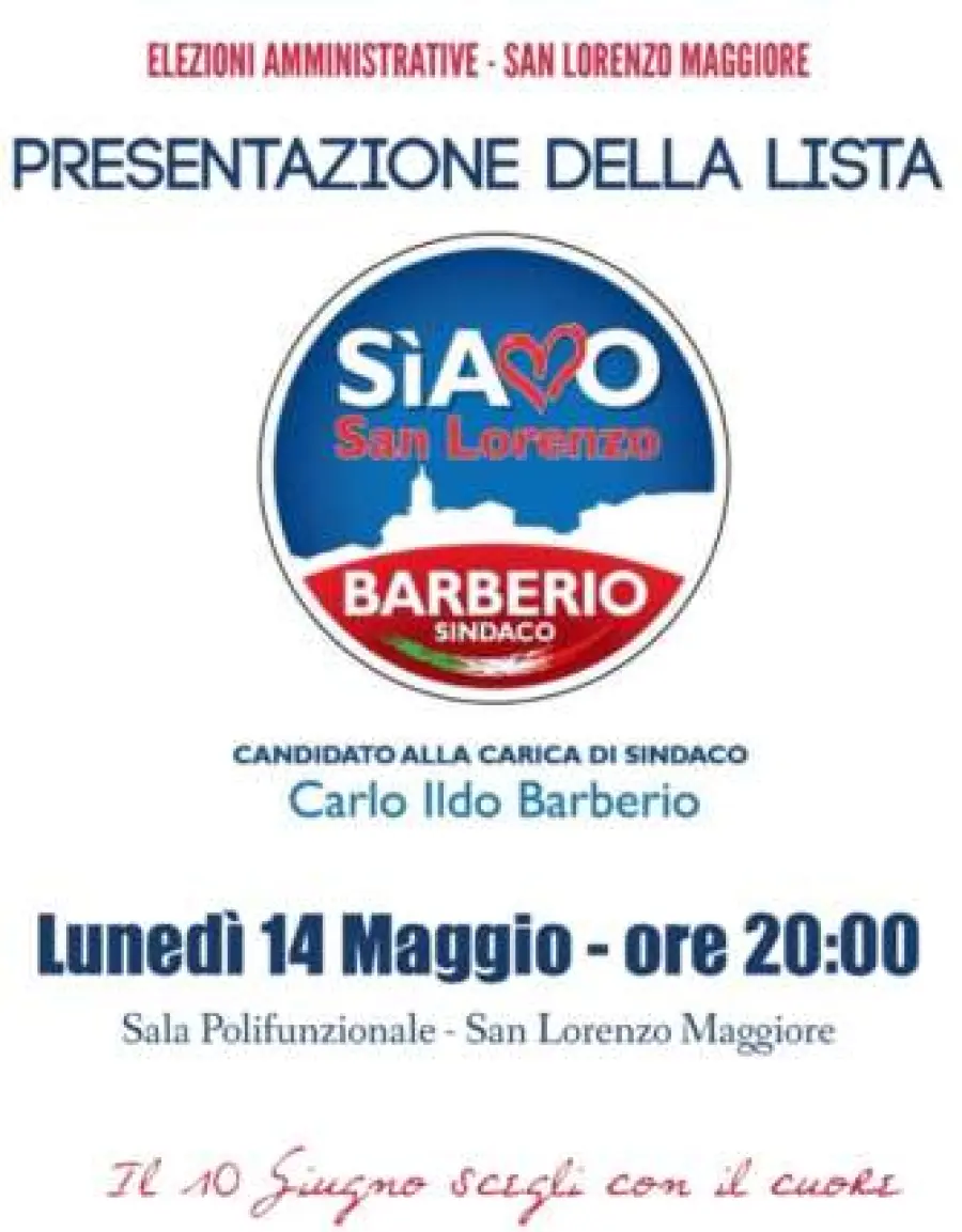 San Lorenzo Maggiore, stasera la presentazione della lista SìAmo San Lorenzo