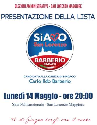 San Lorenzo Maggiore, stasera la presentazione della lista SìAmo San Lorenzo