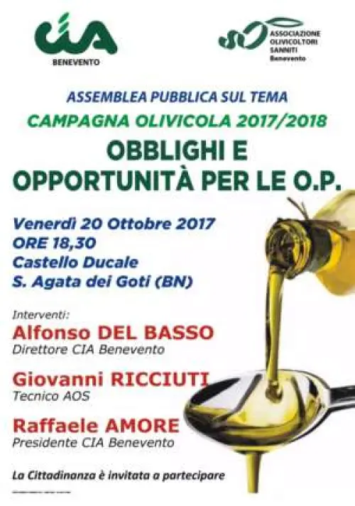 Sant’Agata de’ Goti, si discute di obblighi e opportunità per le Organizzazioni di produttori